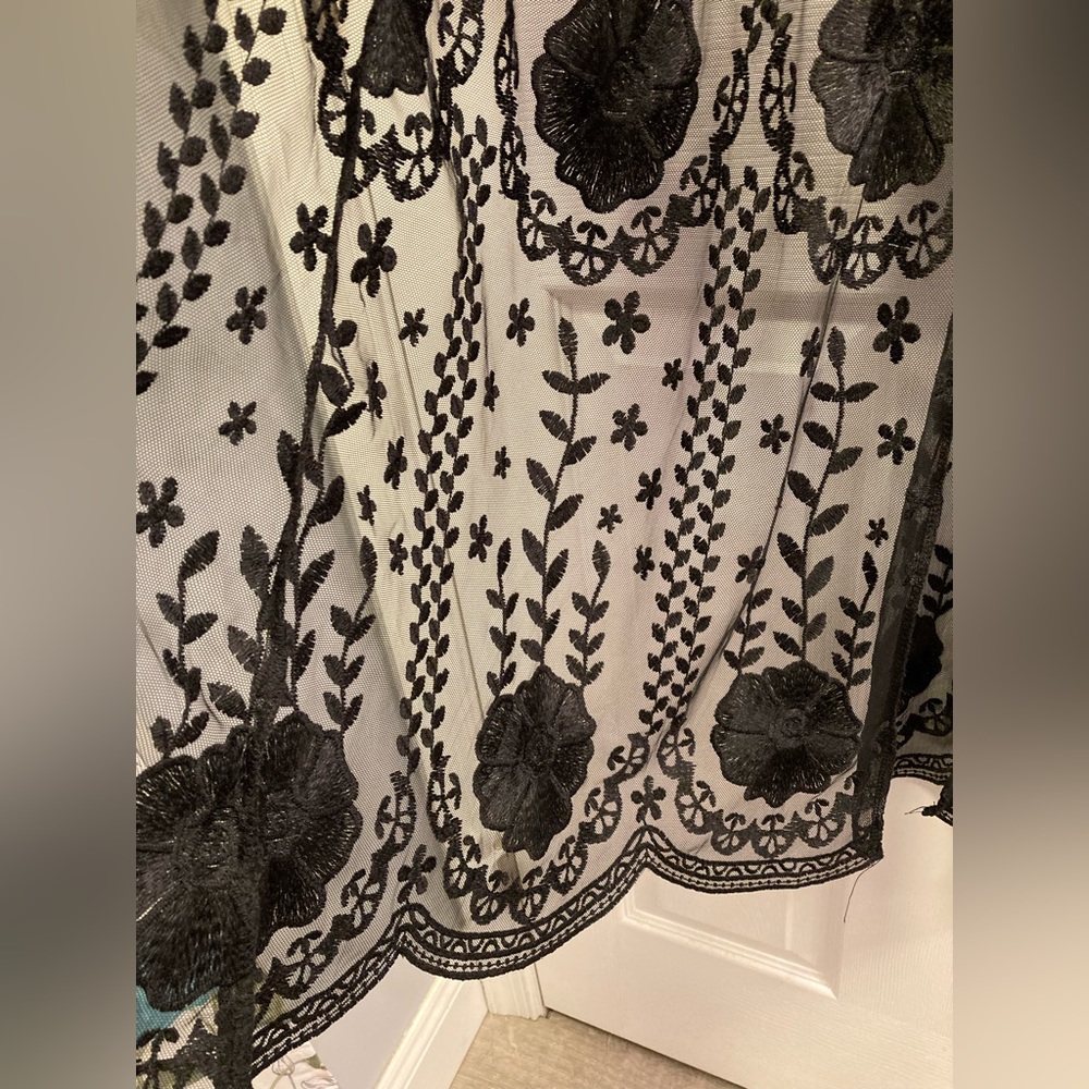 Torrid Kimono Size 1x / 2x plus 14 18 mesh lace gothic sexy crochet black sheer - Picture 7 of 9
